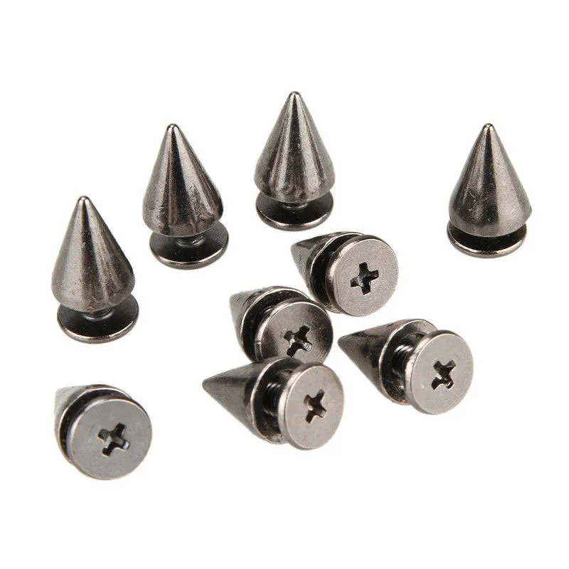 Твердые Латунные пирамидальные шпильки винтовые заклепки цилиндрические шипы кожаный ремень с заклепками