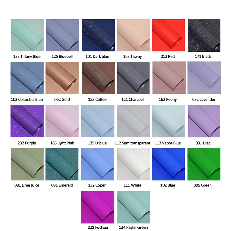 
SHINY waterproof paper sheet solid plastic cellophane wrapping specialty paper 