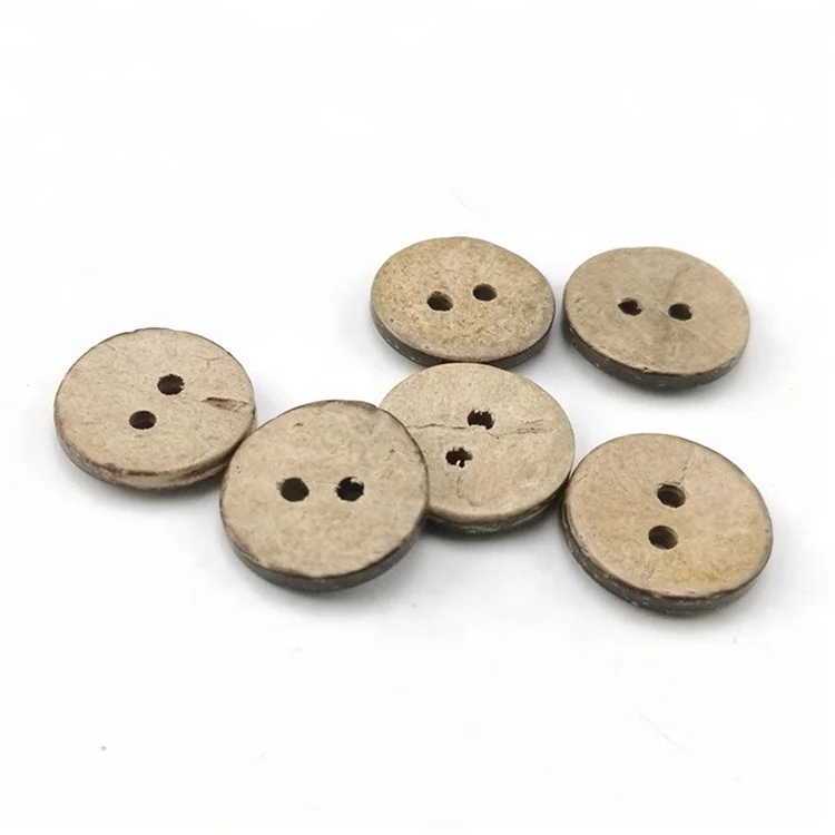 Natural Round 2 Holes Coconut Shell Button For Clothing