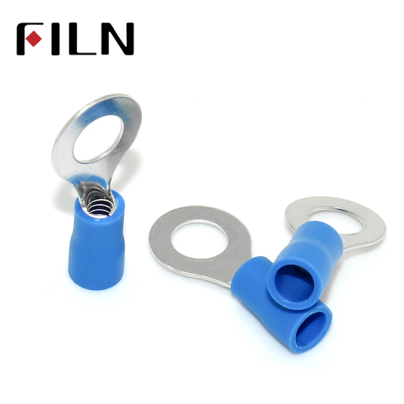 RV2-6 синим камнем изолированный терминал кабель провод разъема костюм 1 5-2 5 мм электрические обжимной