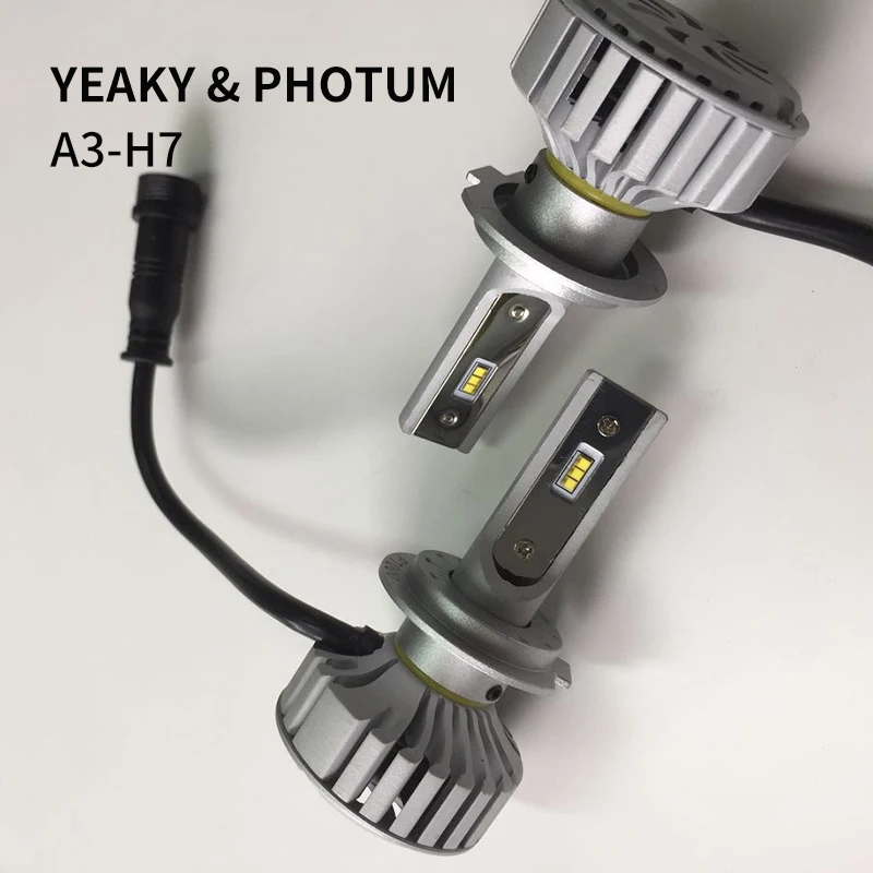 Factory Directly Selling YEAKY/PHOTUM A3 Series H7 Auto Lamp with RoHS CE E-mark DOT Certificate LED Headlight