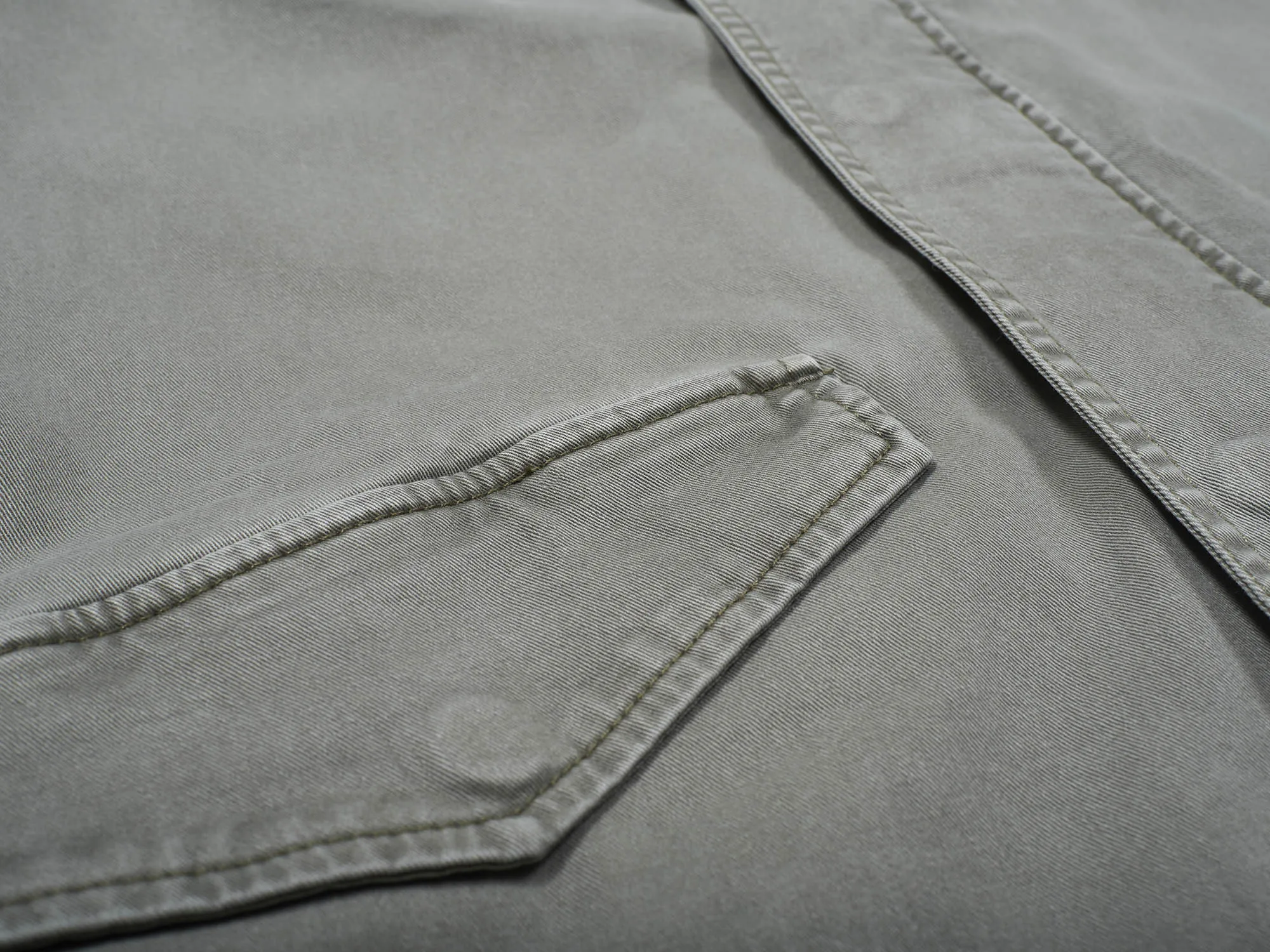 European Mens 97% Cotton 3% Elastane Twill Fishtail Parka In Garment Washed