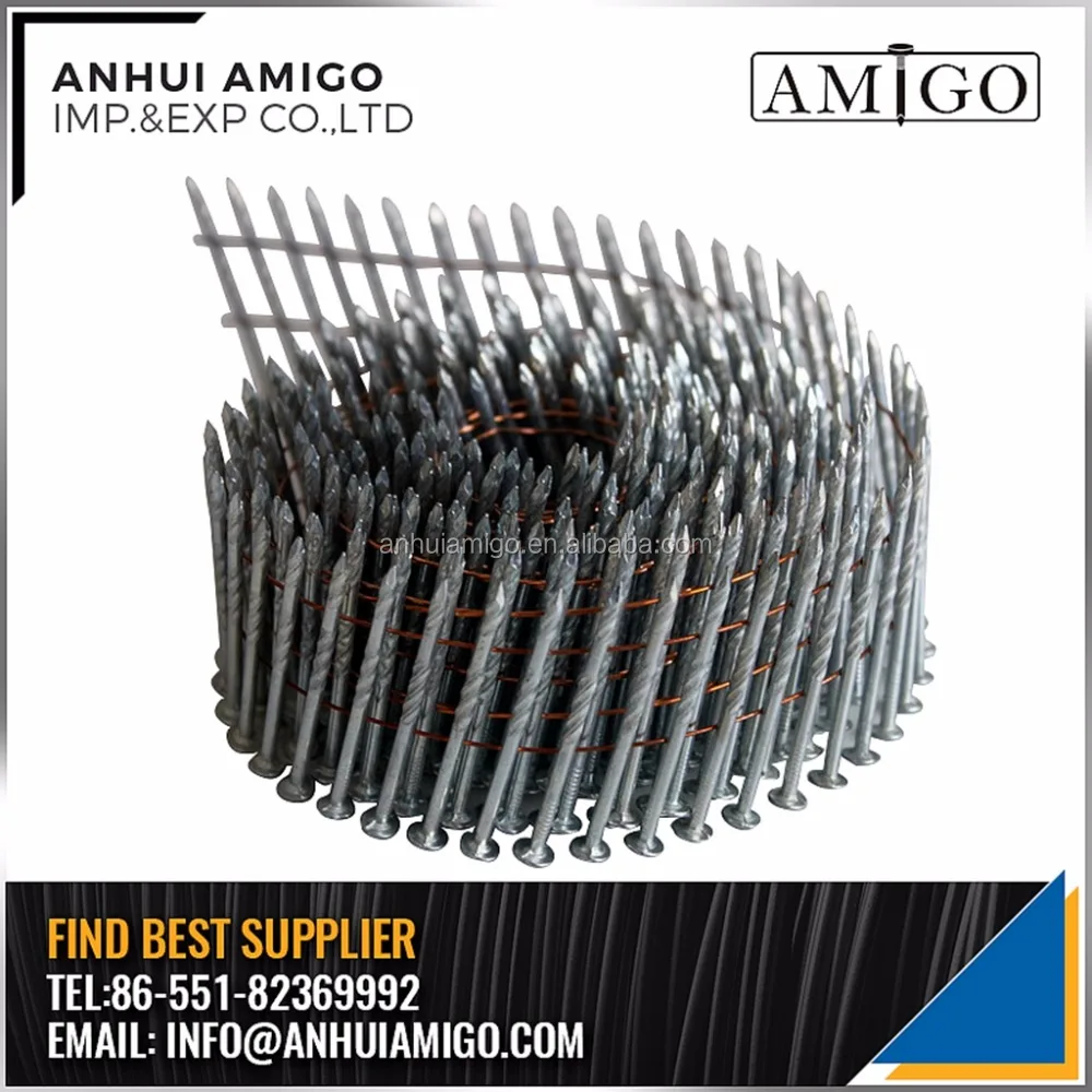 16 DEGREE ELECTRO GALVANIZED WIRE PALLET COIL NAILS SCREW SHANK DIAMOND POINT