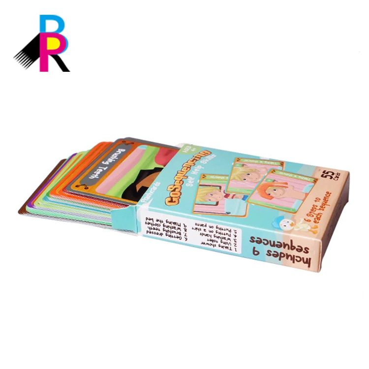 2020 New China Custom Design Home Gift Printing Kids Help Skills Kids Educational  Flashcard With Box