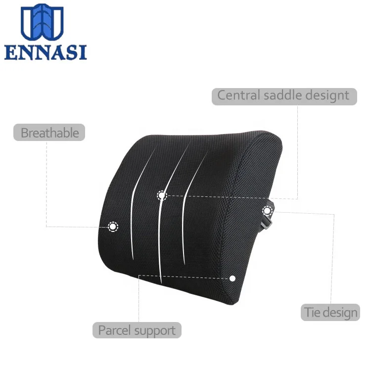 Breathable 3D Air Mesh Back Cushion Memory Foam Wedge Pillows Lumbar Back Support Cushion for Chair Lower Back Pain Relief