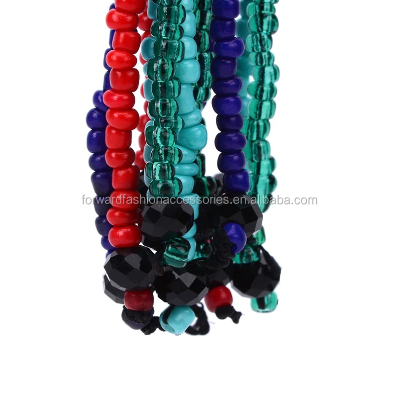 2017 new design Bohemian beads long tassel necklace costume jewelry