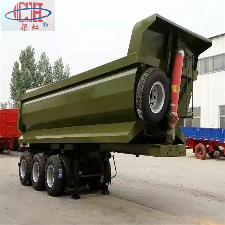 Rear Tipper Widely Used U Haul Car Trailers /Tri-Axles End Dump Tipping Semi Truck Trailer For Construction Material