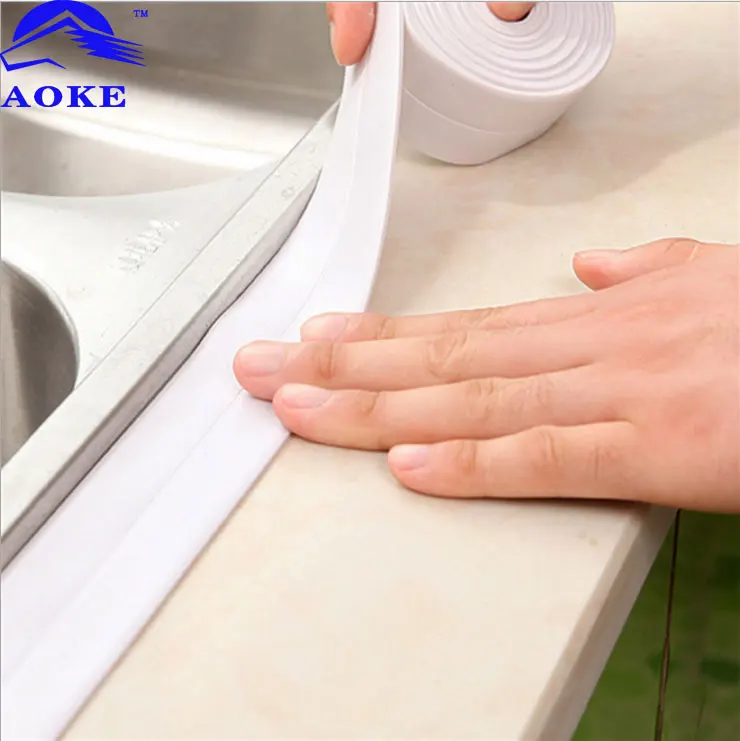 Силиконовая лента для угловых линий водонепроницаемая плесенеустойчивая клейкая защиты краев стен в кухне и ванной