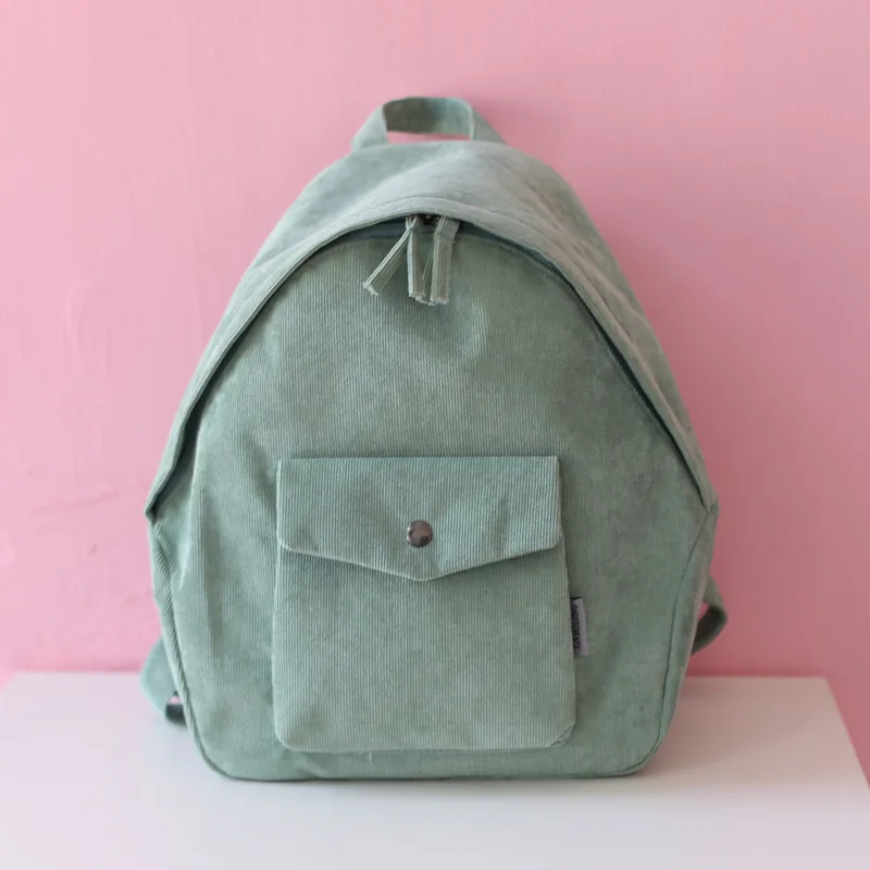 Mini Corduroy Backpack Women Fashion School Bags Shoulder Bag Lady Small Travel Kids Backpack
