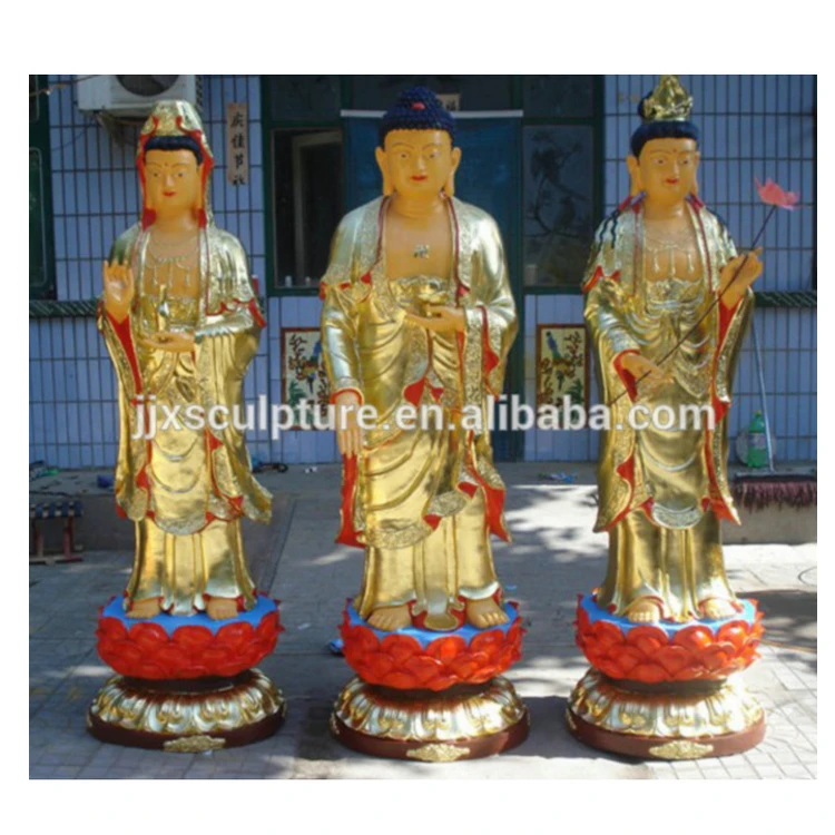 
Casting bronze antique brass the three holy Buddha statue sculpture 
