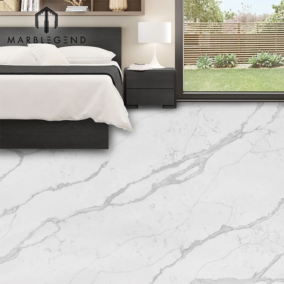 Wholesale calacatta white quartz marble stone largest size quartz slabs