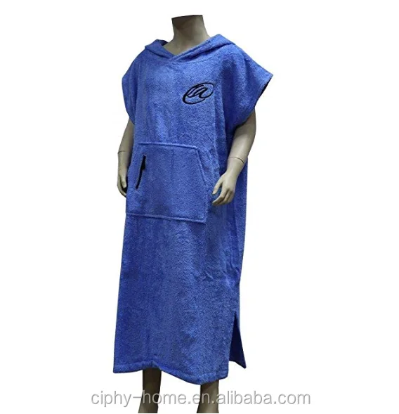 
Cotton Surf Beach Hooded Poncho Changing Bath Robe Towel with Pocket 
