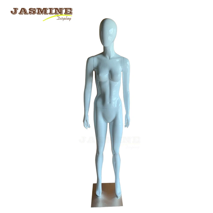 In Stock Polished White High Female Abstract Face Fiberglass Mannequins