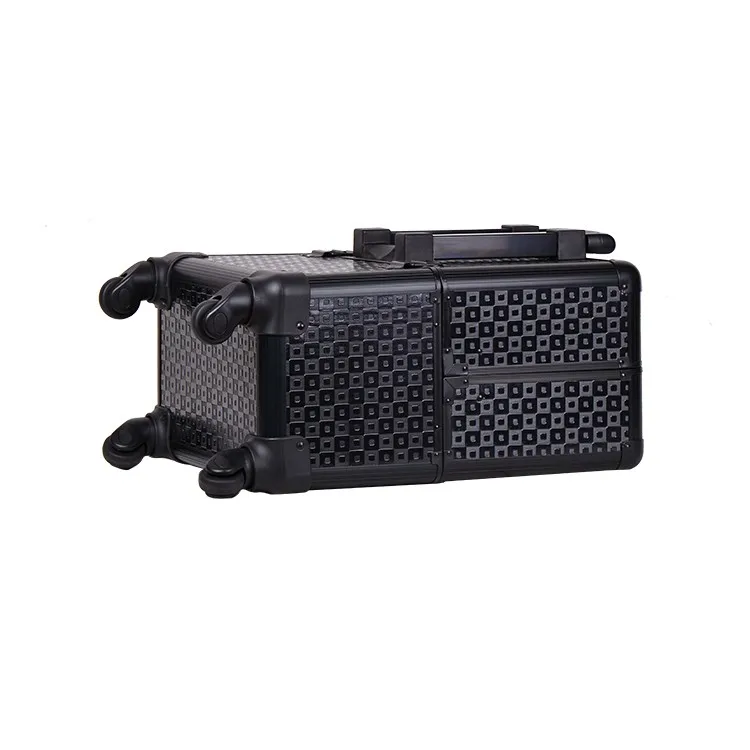 2018 New Design Beauty Vanity Case,Travel Luggage Cosmetic Organizer, Aluminum Train Case Trolley