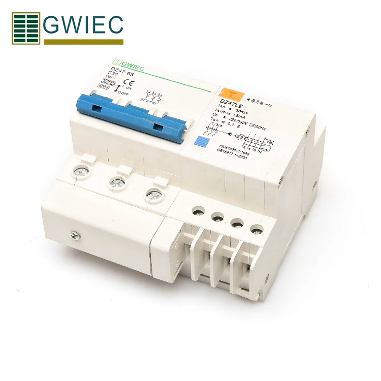  GWIEC Wenzhou низкая цена Rccb 1P + N 2P 3P 4P автоматический выключатель Rcbo