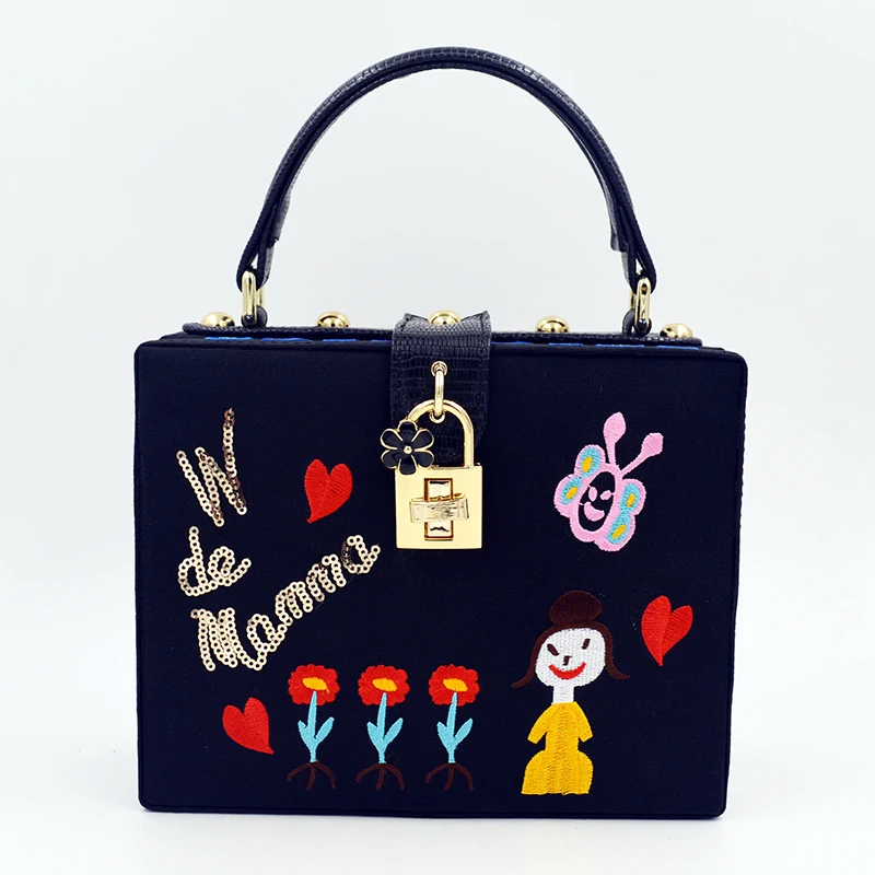 Модные элегантные женские Вечерние Клатчи из искусственной кожи с вышивкой и замком