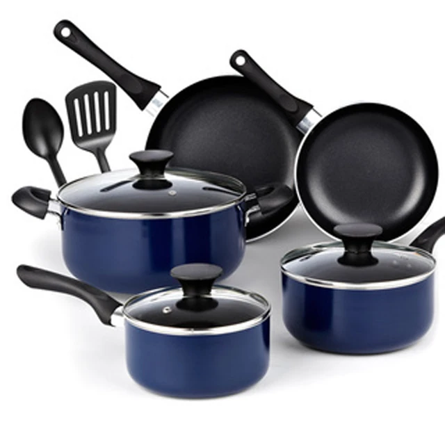 10 Pcs New Design Aluminum Anti-bacteria Ceramic Nonstick Coating Cookware Set Purple Pots and Pans Set Healthy Cookware Sets