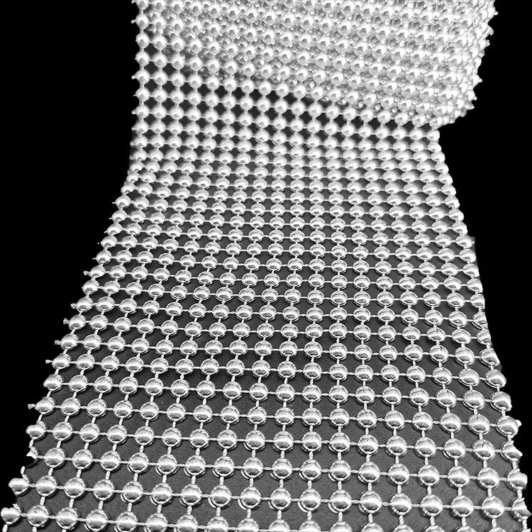 Stylish 18 row  Pearl mesh  silver rhinestone elastic ribbon wrap  for drop earrings decoration