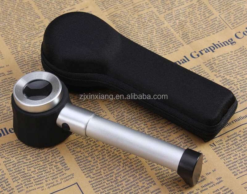 
10X Handheld LED Optical Glass Magnifying Glass with Scale 