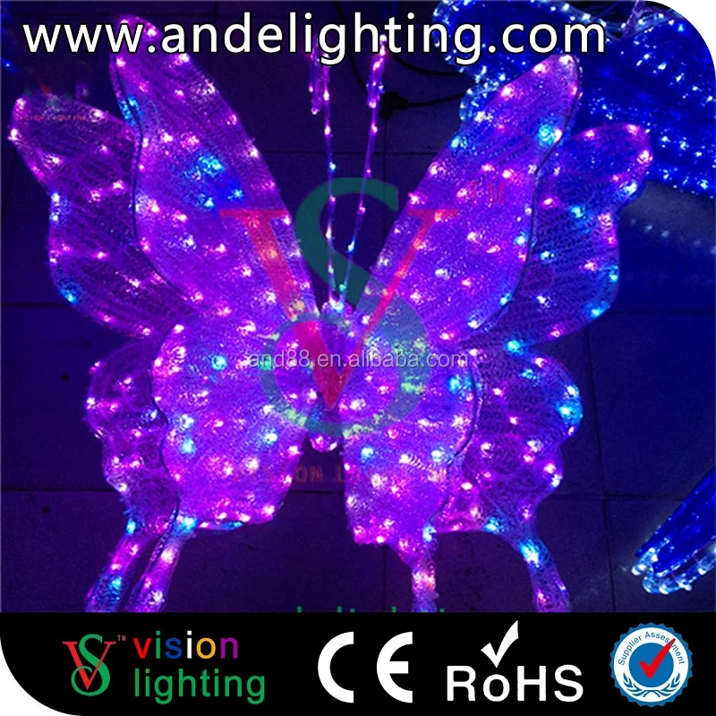 3D Sculpture Acrylic Ornament Waterproof Christmas butterfly Led Lights