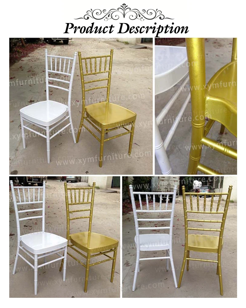 Wedding Furniture Elegant Design Chiavari Chair Banquet with Cushion Metal Iron Customized Modern Hotel Chair Dining Chair Black