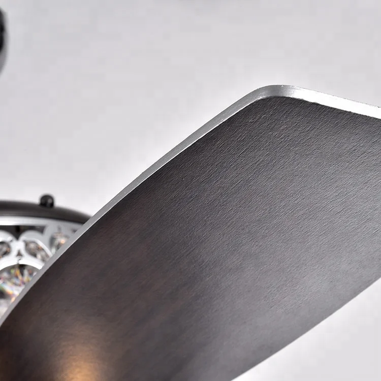 
Factory Price Wholesale Modern Style Decorative Crystal Contemporary Emergency Ceiling Fan with light 