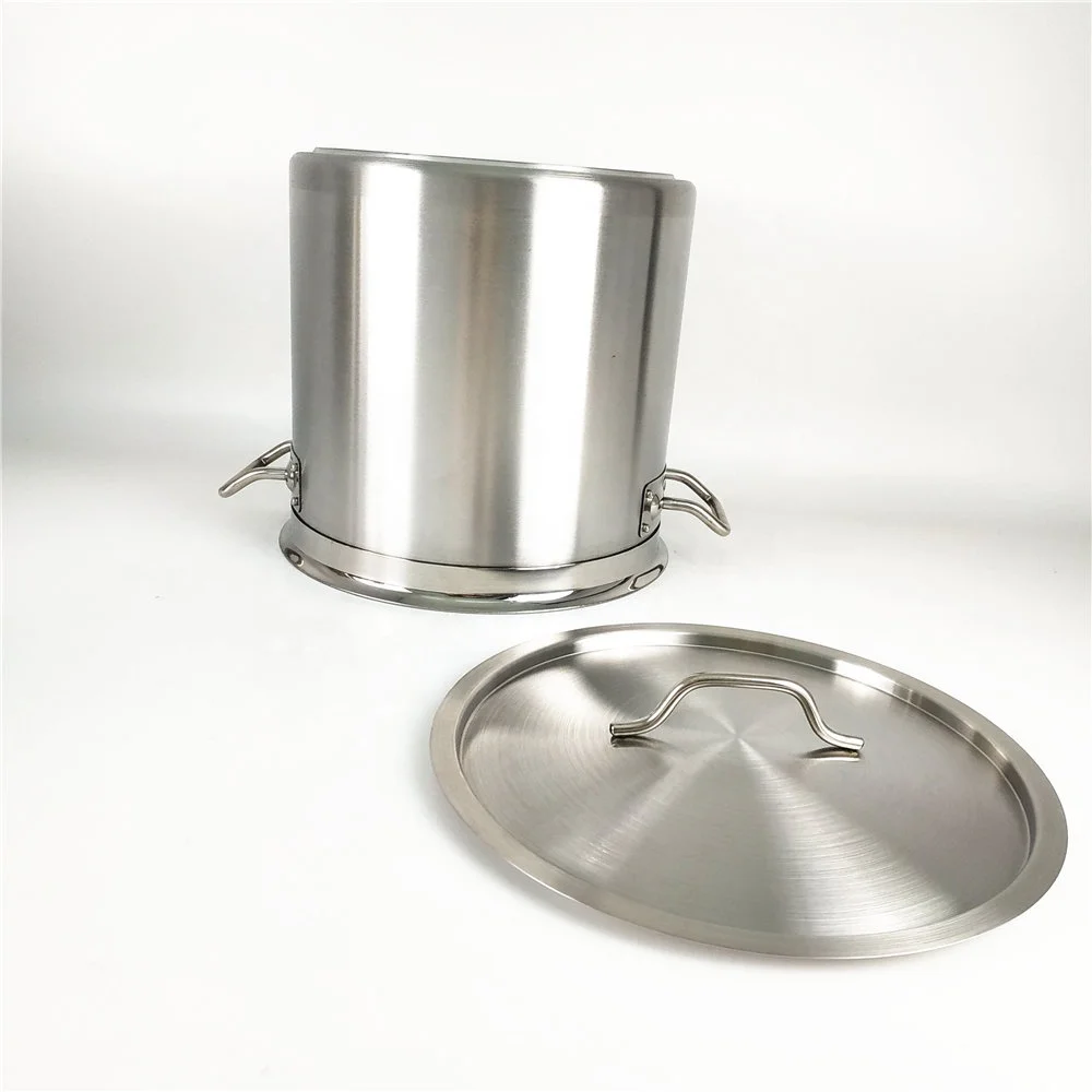 100L Commercial Cookware Stock Pot Double Ears Stainless Steel Pot High Soup Pot With Thicken Bottom