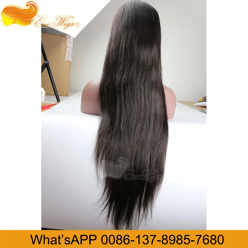 Virgin human hair full lace wig top silk based lace wigs natural color in stock customize lace wig