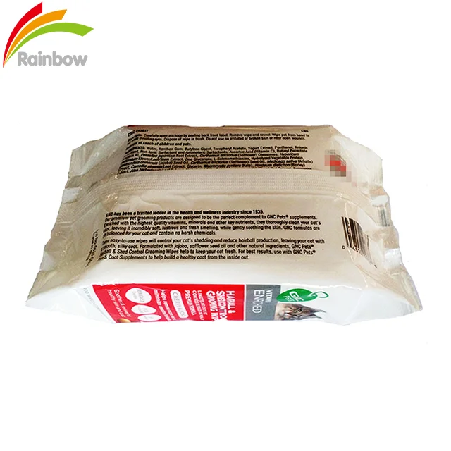 Compostable  Animal Finger wipes Cat Butt Care Cleaning Water Tissue Paper 100 Pack Pets Wet Wipes For Dogs Cleansing