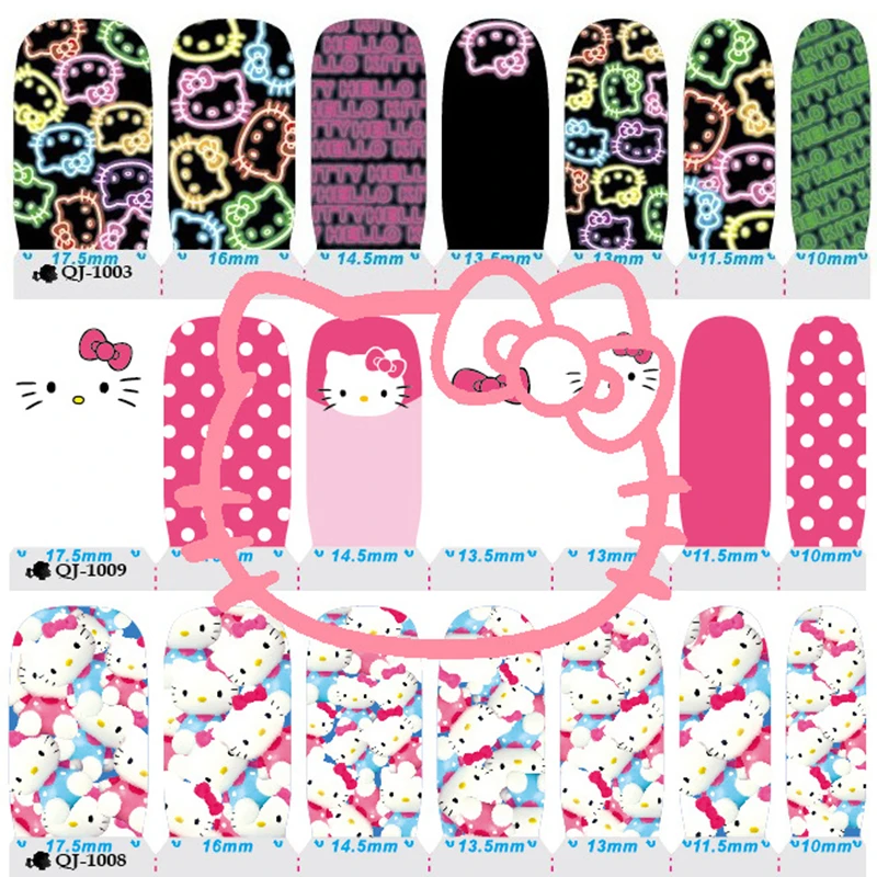 14 Style Hello Kitty Cat Nail Art Sticker Patch 14pcs Set High Quality Foils Decals Polish
