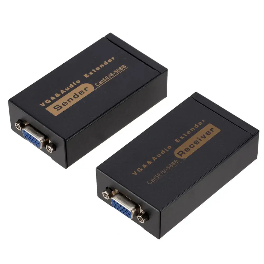 100m HD 1080P VGA UTP Extender 1x1 Splitter with 3.5mm Audio RJ45/cat5e/6 ethernet cable for projector HDTV PC VE100