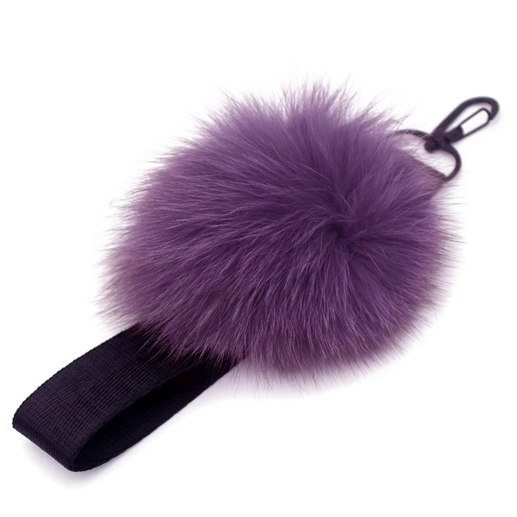 HOCAYU Purple Luxury Girly Rabbit Fur Pom Pom Phone Case For Iphone Xs Max