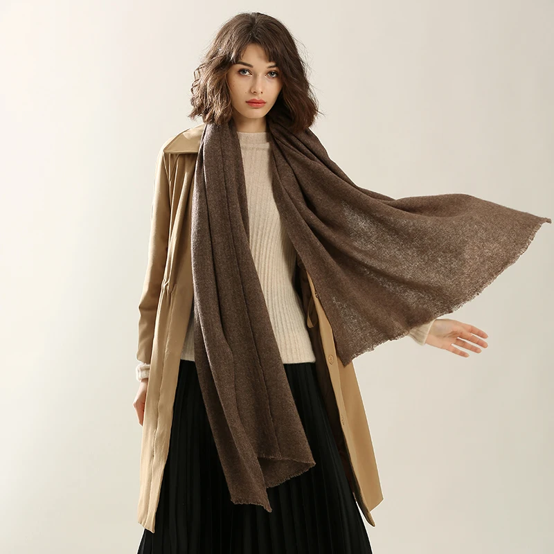 inner mongolian ladies winter plain color 50% yak wool 50% lambs wool scarf shawl designer custom logo men wool luxury jfmnr