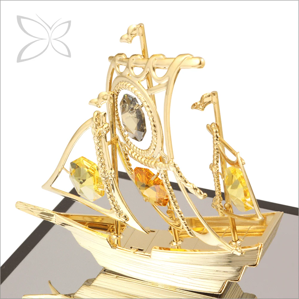 Уникальные Позолоченные кристаллы Crystocraft, украшенные кристаллами бриллиантовой огранки в акриловой упаковке, деловой подарок