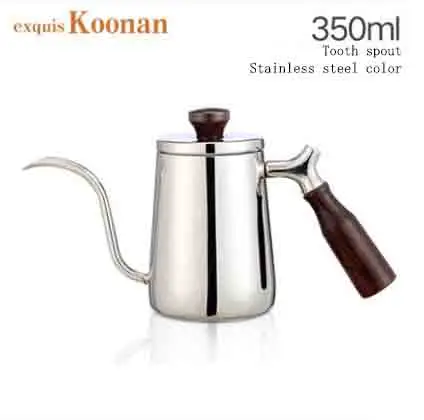 350ML Titanium  dark grey  Poured Coffee Drop Kettle Gooseneck Pot Stainless Steel 304 Coffee Pot Teapot