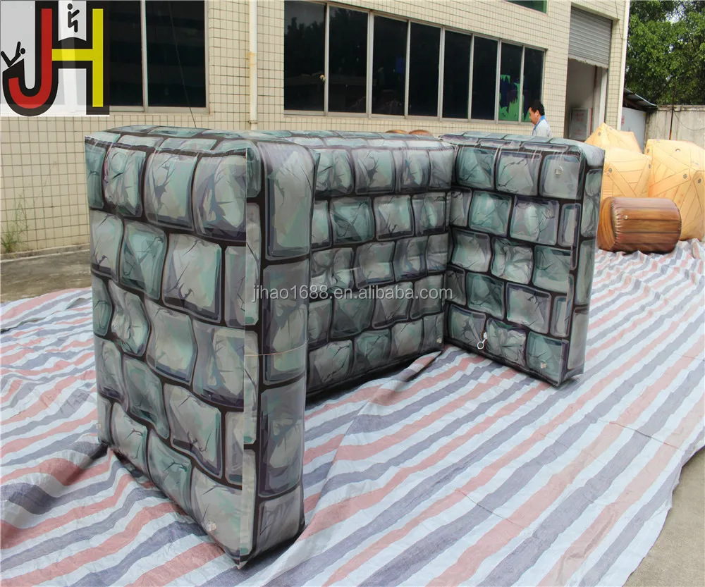 U Shape Wall Style Inflatable Paintball Bunker, Archery Tag Tactical Air Bunker Inflatable CS Shooting Obstacle Bunkers