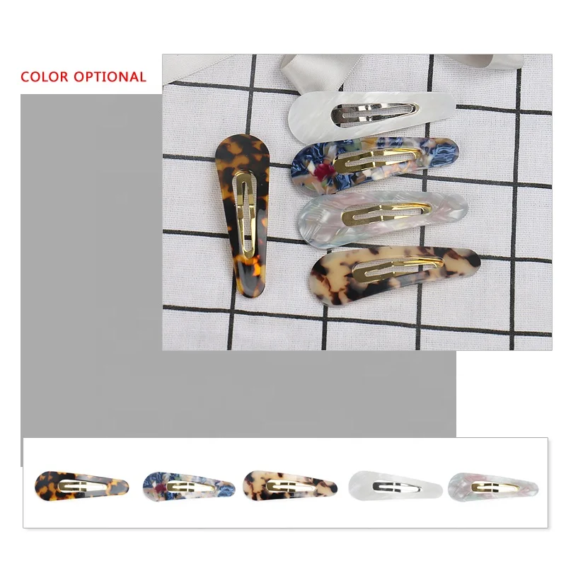 Custom High Quality Acetate Snap Hair Clip Classic Tortoiseshell Hair Clip Large 7.5cm Acetate Snap Clips