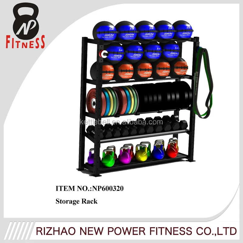 Multifunction Gym fitness storage rack for kettlebell dumbbell
