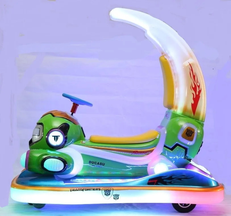 
Attractive Green Musical Rocking Coin Operated Electronic Kiddie Ride with Beautiful Lights 
