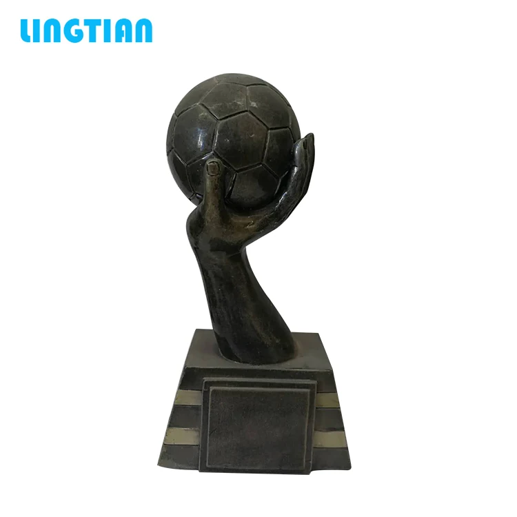 LINGTIAN Craft Custom Resin Fantasy Soccer /Football Trophy