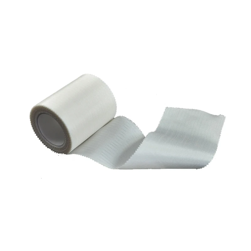 Soft and thin hypoallergenic nontoxic breathable Silk adhesive white medical surgical cloth tape for fixing gauze catheter