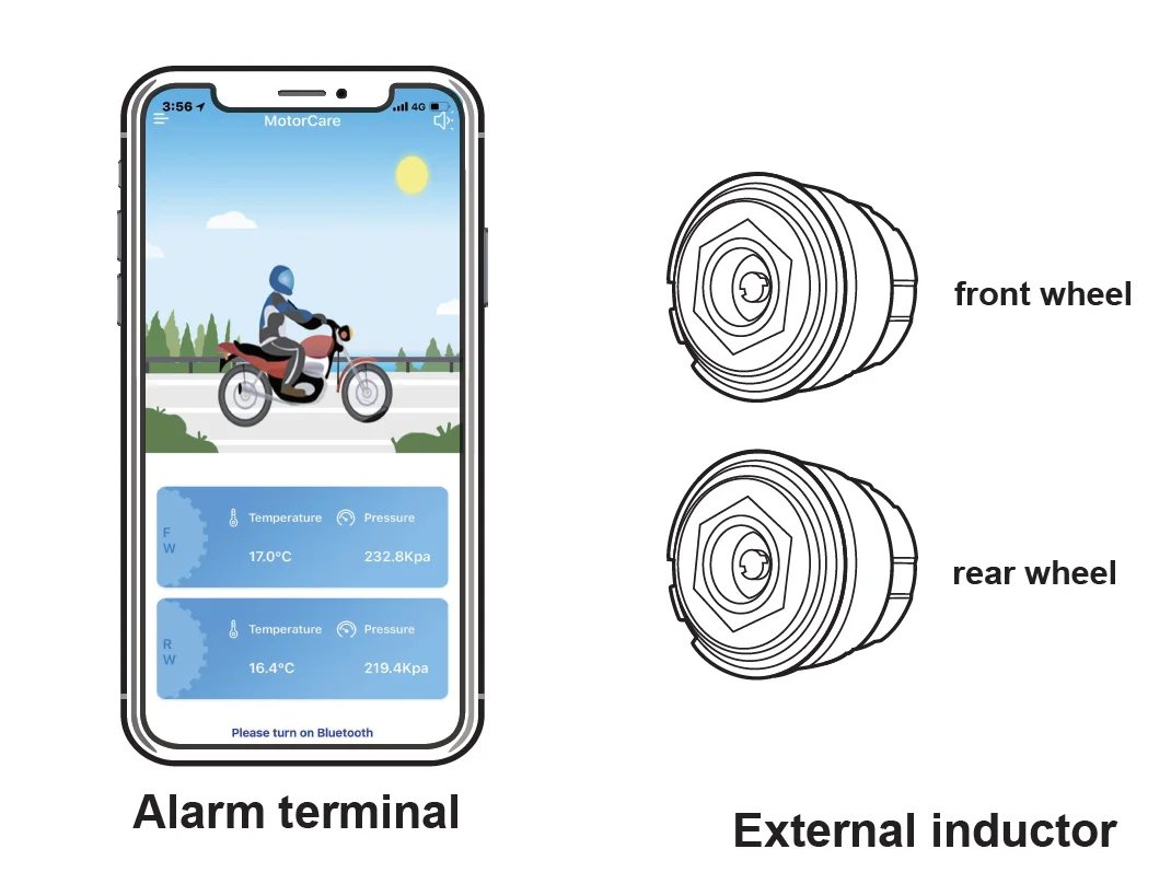 Factory Price Motorcycle TPMSII Bluetooth Tire Sensor TPMS with Android iOS Phone APP Tpms Sensor