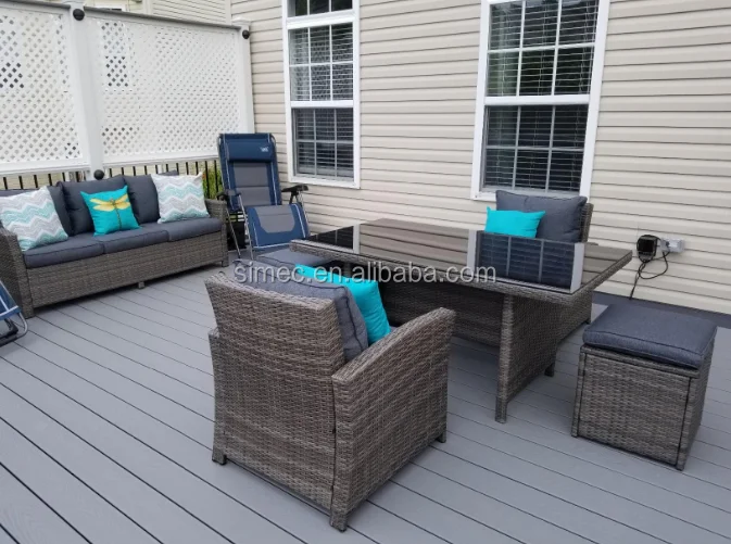 
custom make whole sale outdoor corner sofa set with casual dining table 