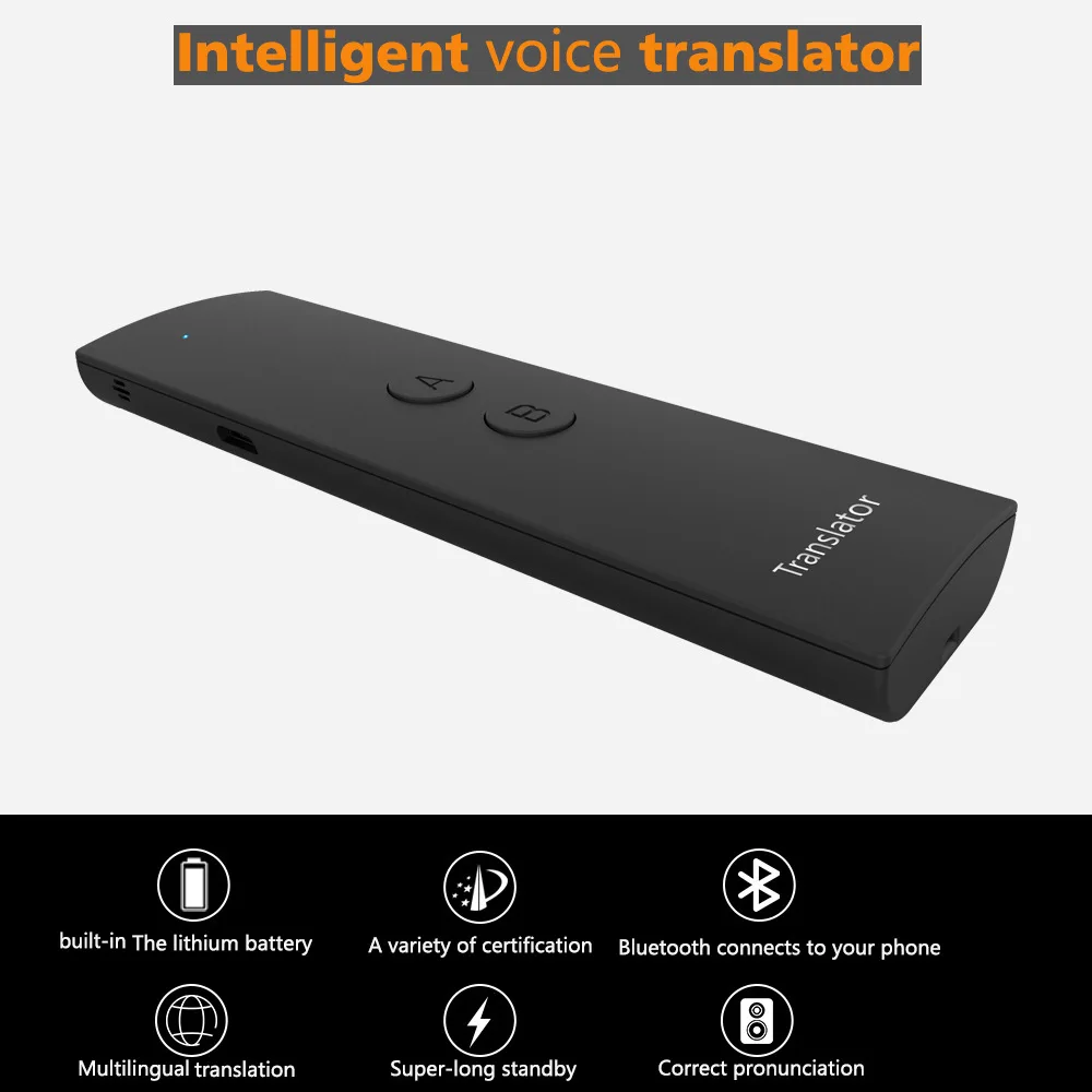  2019 Amazon Прямая поставка T6 портативный умный двухсторонний в реальном времени BT язык переводчик