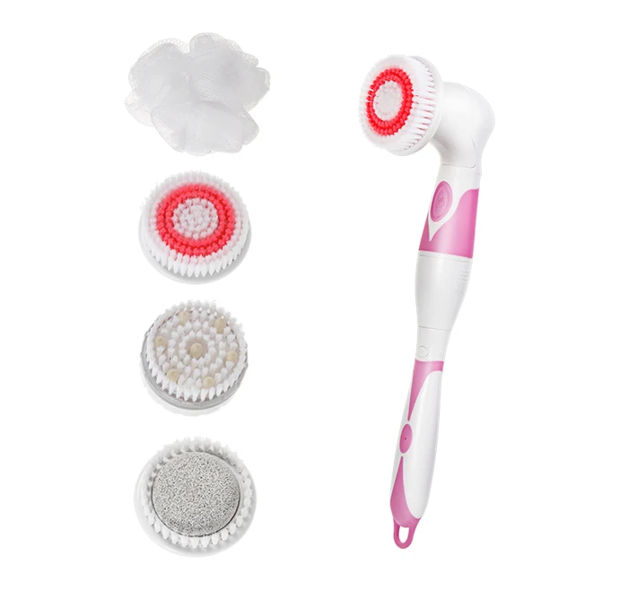 Electric Body Cleansing Brush Sets Massager Unisex With Long Handle Hard Cell Removal Body Skin Care Relaxation AE-8285