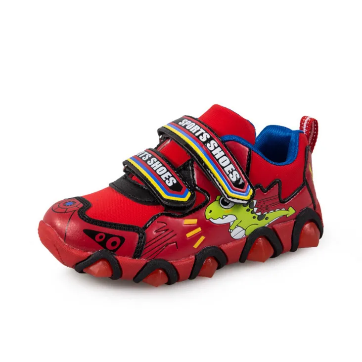 New arrival shoes  Boy  light  LED lights shiny small dinosaur pattern shoes for kids 2018