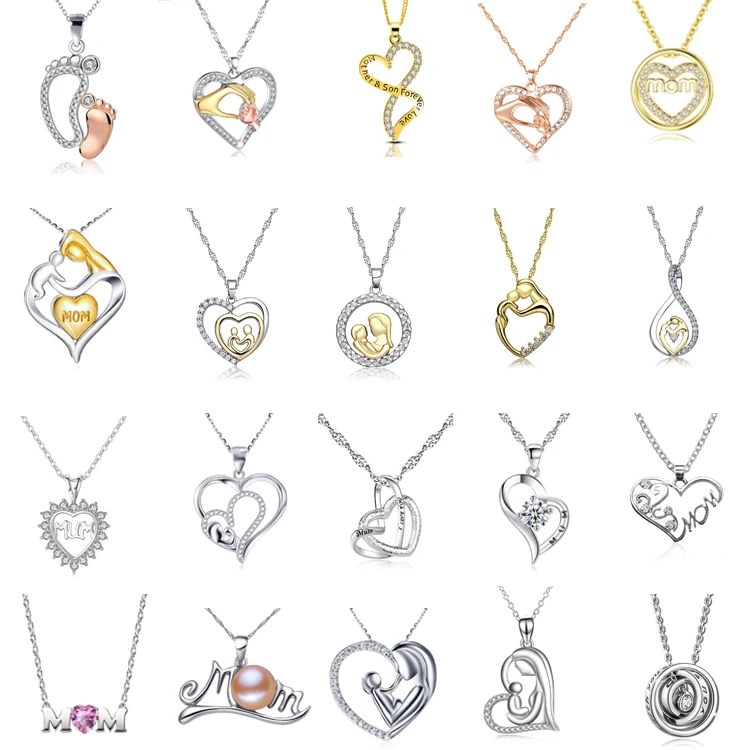 Ювелирные изделия для женщин, кристалл, серебро, под заказ, подвеска в форме сердца матери и дочери с золотым жемчугом, подарок на день матери, ожерелье для мамы