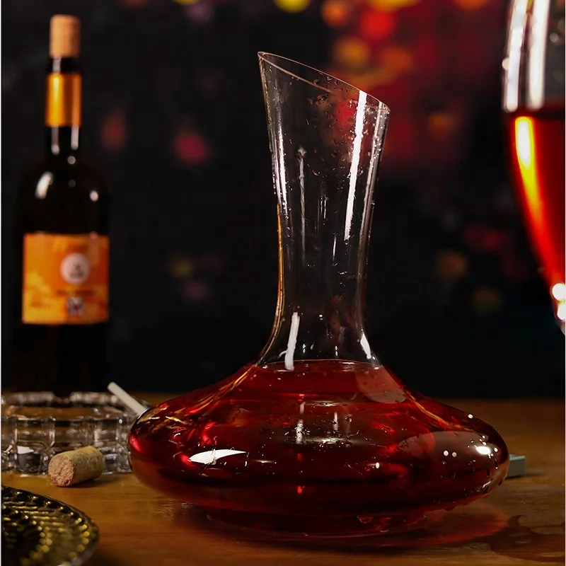 Hand Blown Cheap Clear Wine Accessories Custom Crystal Glass Wine Decanter