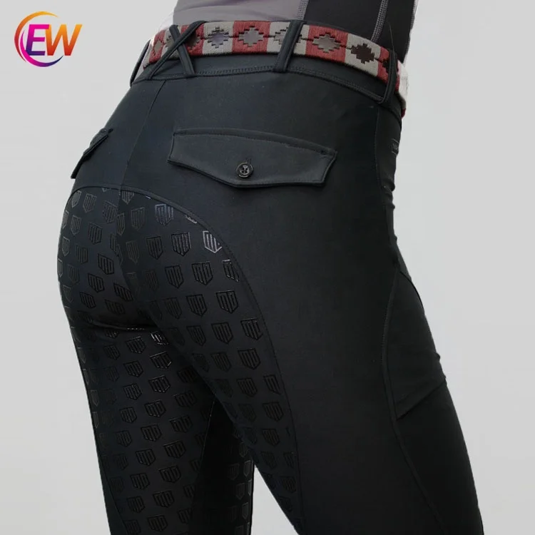 EW Horse Full Seat Silicone Black Color Horse Riding Clothing