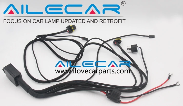 HID xenon H4 wire relay high and low beam switch headlight wireharness retrofit projector wire